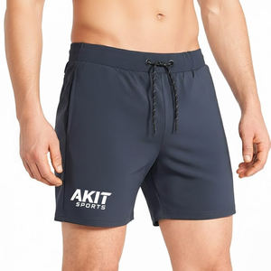 Shorts de jogging décontractés pour hommes, taille haute, en polyester/coton, avec cordon de serrage, légers, séchage rapide, respirants, service OEM - Product Image 1