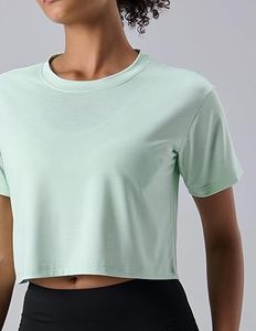 Top corto Dry Fit para mujer, peso ligero, verano, Yog - Product Image 5