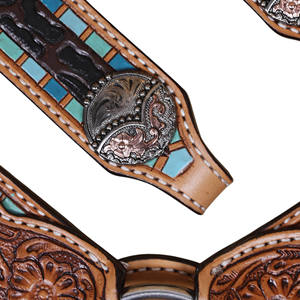 ชุดแทคแบบตะวันตกสำหรับงานหนักเข็มขัดหนังกว้างบังเหียนม้าแบบตะวันตกเครื่องมือลายเสือดาว - Product Image 6