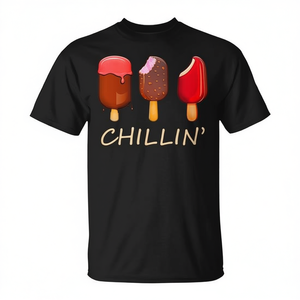 Camiseta promocional de verano con gráfico novedoso de Chillin' Ice Cream Popsicles - Product Image 2
