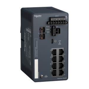 Per SCHNEIDER ELECTRIC Modicon Managed Switch MCSESM093F1CS0 8 porte in rame + 1 porta in fibra ottica monomodale - Product Image 1