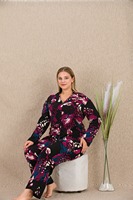 Pyjama en viscose turque de qualité supérieure, taille plus, tricot simple, boutonné, manches longues, fabriqué en Turquie, vêtements de nuit doux et respirants