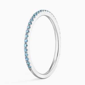 แหวนดีไซเนอร์งานแต่งงานสีทอง14K แบบกลมตัดเป็นสีฟ้าบุษราคัมแหวนหมั้นแหวนทองแท้สำหรับผู้ผลิต - Product Image 4