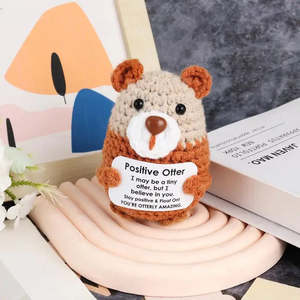 Small 10 cm Crochet Otter Plush Super Soft Polyester Stress Relief Doll for Kids Perfect Birthday Gift - Product Image 1