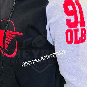 Sudaderas con capucha de diseño superior para hombre para invierno, ropa de calle superventas, bordado de manga frontal, patrón sólido, stock teñido liso de alta calidad - Product Image 4