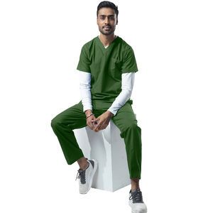 Conjunto de Uniforme Médico Personalizado de Algodón Transpirable de Doble Color para Hombre, Suave y Ligero con Cuello en V, de la Mejor Calidad para Hospitales - Product Image 5