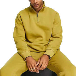 Sudadera con Media Cremallera Personalizada con Logotipo, de Alta Calidad, Mezcla de Felpa y Algodón, Sudadera Básica con Media Cremallera para Hombre - Product Image 4