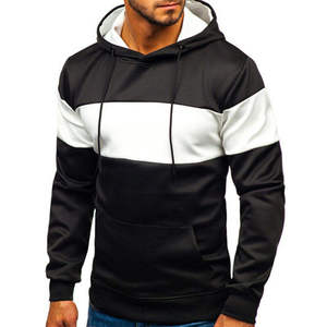 Sweat à capuche personnalisé en molleton de coton 100% pour hommes pull brodé bicolore pour les sports d'automne et l'impression numérique de streetwear décontracté - Product Image 1