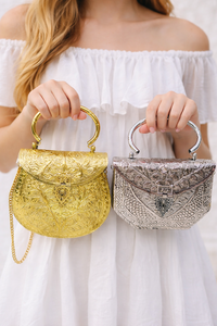 Handmade Brass <b>Clutch</b> <b>Bag</b> Ladies Craftstages International Wedding Evening Party Chain Strap Flap Closure Satin Lining 1-1.9L - Product Image 4