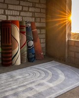 Tapis moderne en basalte tufté à la main, 100% laine de Nouvelle-Zélande, à poils longs et épais, anti-chute de poils, anti-taches, de luxe, géométrique, personnalisable, en latex