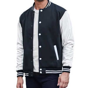 <b>High</b> quality <b>top</b> product Lettermen Breathable Wool <b>Leather</b> College Varsity CollegeBaseballjacket for men - Product Image 4