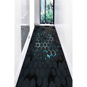 Alfombras con Formas Geométricas Negras con Efecto 3D, Alfombra Moderna, Alfombra Impresa, Alfombra Suave con Pelo - Product Image 4