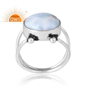 Nouvelle tendance Design 925 argent naturel Larimar bague en pierres précieuses pour les femmes fabricant de bijoux personnalisés - Product Image 1