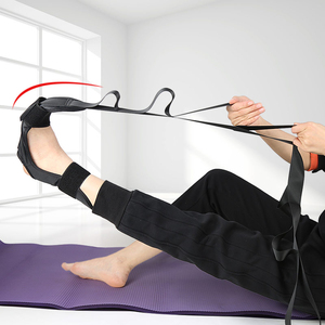 Plantar fasiit topuk Spurs ve esneklik için döngüler ayarlanabilir buzağı sedye kemer ile Yoga ayak ve bacak esneme kayışı