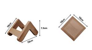 Posavasos Cuadrado de Madera de Haya de 10x10cm - Protector de Mesa y Base para Bebidas de Madera Natural - Product Image 5