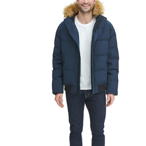 Chaqueta de invierno con logotipo personalizado de alta calidad al por mayor para hombre estilo burbuja acolchada con bolsillos de lona OEM impreso - Product Image 6