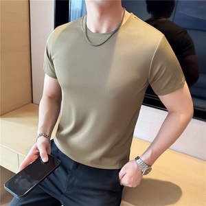 Camiseta de Algodón Grueso para Hombre, 220 g/m², Corte Holgado, Color Sólido, Logotipo Personalizado, OEM, Venta al Por Mayor - Product Image 4