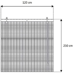 Tapparella in bambù 120x250 cm legno chiaro-facile installazione protezione solare per interni/esterni di varie dimensioni disponibili - Product Image 2