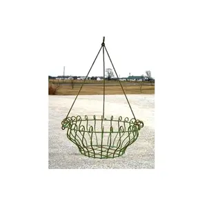 热销植物装饰花园吊篮优质绿色铁吊篮低价批发