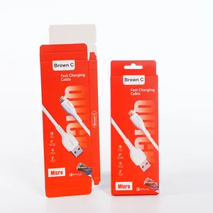 Cargador colgante personalizado Cable DE DATOS Auriculares Caja de embalaje de papel Accesorios para teléfono Cajas de papel