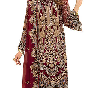 2025 femmes mode décontracté couleur unie tenue de soirée robe à manches longues avec col rond soie matériel - Product Image 6