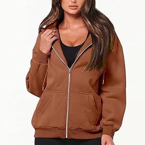 Womens Zipper Style Full Zip up <b>Hoodie</b> Long Sleeve Oversized Fleece <b>Y2K</b> Jacket with Pockets Fall Outfits for Winter - Product Image 4