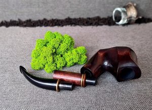 Pipa de Tabaco de Madera Moderna, Hecha a Mano, Tipo Curvado, para Fumar Cigarros, Reutilizable y Duradera - Product Image 6