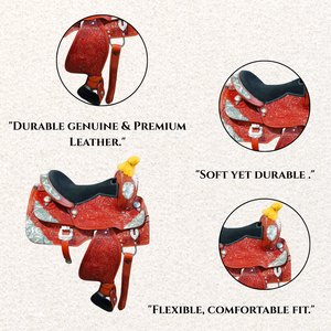 Selle de cheval western en cuir sculpté à la main |   Équipement équestre en argent de haute qualité |   Équipement d'équitation durable pour cow-boy Pro 2026 Export - Product Image 3