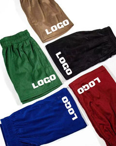 Heavyweight Double <b>Layer</b> Mesh Casual Mens Jogger Shorts with Drawstring Solid Pattern Quick Dry & Eco-Friendly Custom Bulk - Product Image 4