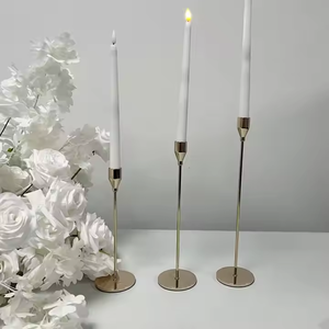 Supports en métal hauts coniques pour mariages bougeoir supports en métal or en métal pour Table de mariage à la maison - Product Image 5