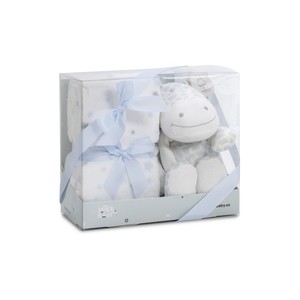 Mod. Set Regalo Coperta Blu e Peluche a Forma di Giraffa - Product Image 1