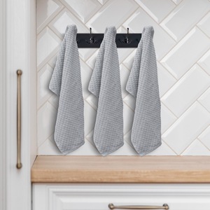 Ensemble de serviettes éponge unilatérales 100% coton conçu sur mesure, torchons de cuisine en bambou tissé à carreaux pour la maison et le commerce - Product Image 4