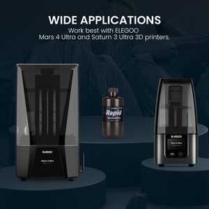 Resina de Curado UV Rápido ELEGOO de 405 nm, Resina Fotopolímera Gris de Alta Precisión de 1000 g para Impresoras 3D LCD Rápidas - Product Image 4