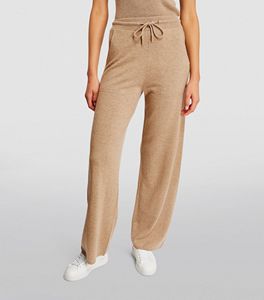 Pantalon pantalon personnalisé à la mode, élégant et confortable de couleur beige Pantalon de survêtement droit en laine et cachemire pour femmes - Product Image 3