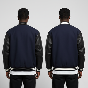 Veste universitaire à capuche longue en cuir sur mesure pour homme de qualité supérieure Broderie classique Imperméable Coupe-vent Hiver - Product Image 6