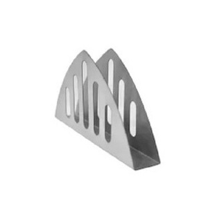 Soporte de pañuelos de metal de acero inoxidable elegante hecho a mano forma triangular de mesa de restaurante con logotipo personalizado - Product Image 1