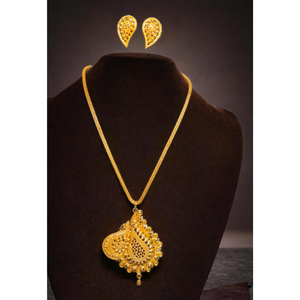 ชุดต่างหูสร้อยคอที่ออกแบบใหม่ล่าสุดพร้อมชุดต่างหูสร้อยคอชุบทอง22K - Product Image 1