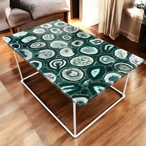 Table de salle à manger en agate verte I Planche de cuisine en agate verte I Agate pour salon I Table de restaurant en agate verte I Plateau de table de bureau - Product Image 1