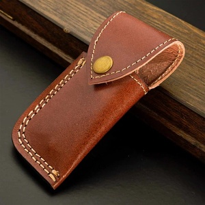 Navaja Plegable de Bolsillo de Acero de Damasco Forjada a Mano con Funda de Cuero, Regalo OEM al por Mayor, Tendencia, Cuerno de Carnero, para Camping, 3 Años de Garantía - Product Image 6