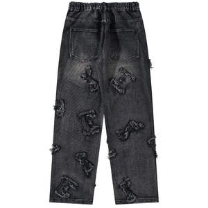 MOQ bajo, salida de fábrica, pantalones vaqueros desgastados con bordado, pantalones vaqueros hechos en algodón, precio al por mayor, pantalones vaqueros hechos en Pakistán - Product Image 6