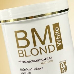 B.M Professional Crème Décolorante Bio Blond Blanc 500g Sans Poussière Collagène Hydrolysé Sept Huiles Adulte - Product Image 3