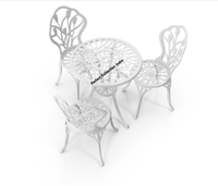 Mobilier d'extérieur antique Chaises et table Bistro Patio Jardin Ensembles Offres Spéciales en fonte Style européen 3 pièces en métal durable
