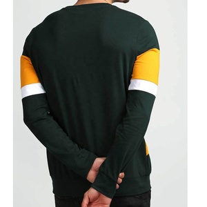 2025 dernière conception été T-shirt personnalisé à manches longues T-Shirt décontracté surdimensionné unisexe hommes couleur bloc mode T-Shirt - Product Image 2