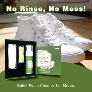 Kit de nettoyage tout-en-un pour <span class=keywords><strong>chaussures</strong></span> et chapeaux, spray mousse puissant avec brosse à poils doux pour baskets et couvre-chefs, lot de 2 - Product Image 5