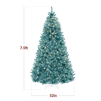 Direkt vom Hersteller: 1,8 m Vorbeleuchteter Pfau-Weihnachtsbaum aus Blauem PVC, Künstlicher Vollständiger Festtagsdekor mit LED-Lichtern