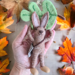 Trang trí động vật nỉ, cáo với acorn, chuột thu hoạch bù nhìn và Thỏ tìm thức ăn-Đồ trang trí treo hoặc đứng ấm cúng - Product Image 5