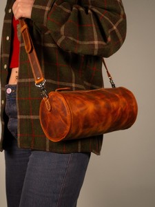 Custom Oem Mens Leather Cylinder Phone <b>Bag</b> Men Designer Plain Crossbody <b>Messenger</b> <b>Bag</b> for Men Shoulder <b>Messenger</b> LCYB-0085 - Product Image 6