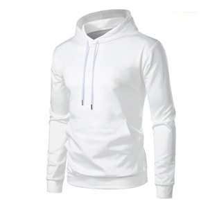 Hip Hop luxe qualité 100% coton à capuche blanc surdimensionné pull poids lourd bouffée impression solide diverses couleurs hiver - Product Image 2