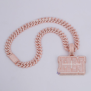 Mens Hip Hop High Quality Luxury Iced Out Diamond <b>Chain</b> with Pendant Made in <b>925</b> <b>Sterling</b> <b>Silver</b> Moissanite Diamond Vvs Clarity - Product Image 5