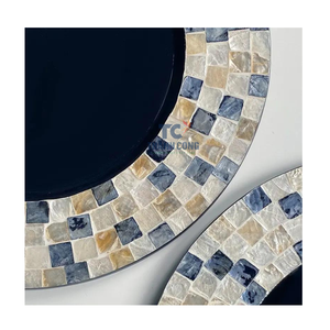 Bandeja de concha Natural redonda de lujo para pastel, accesorio decorativo de nácar de alta calidad, hecho a mano, colorido, novedad, gran oferta - Product Image 3